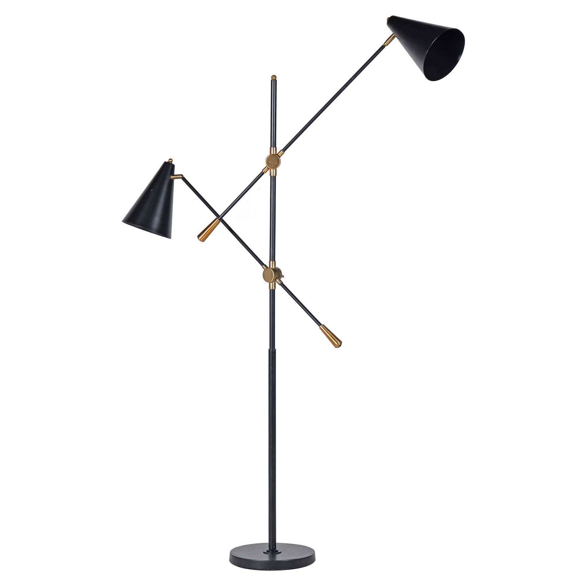 Standing Lamps for Bedroom New Black Metal &amp; Brass Twin Lamp