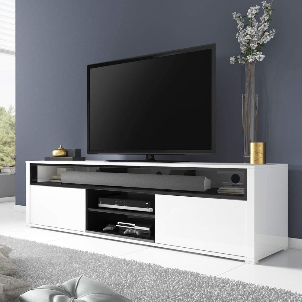 Table for Tv In Bedroom Awesome High Gloss Tv Unit White with soundbar Shelf 2 Cupboard