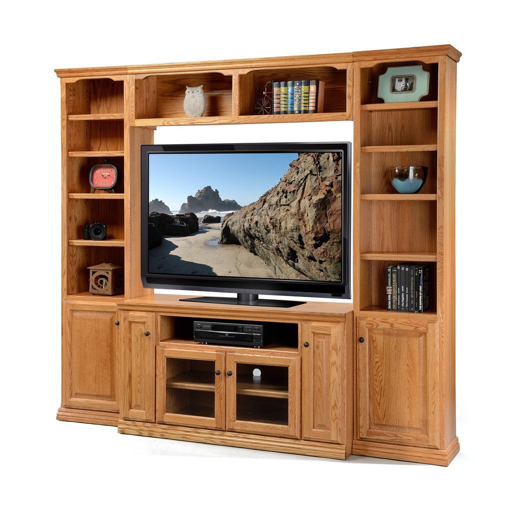 Tall Tv Stands for Bedroom Beautiful Od O T54wall Traditional Oak Wall System with 54&quot; Tv Stand