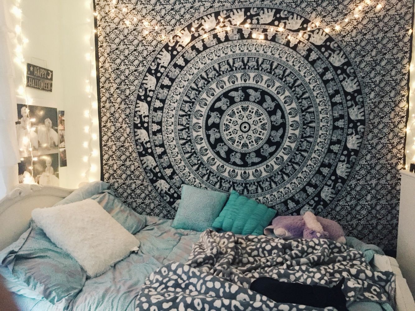 Teal and Black Bedroom Ideas Best Of Tumblr Bedroom Inspiration Lights Tapestry Pillows