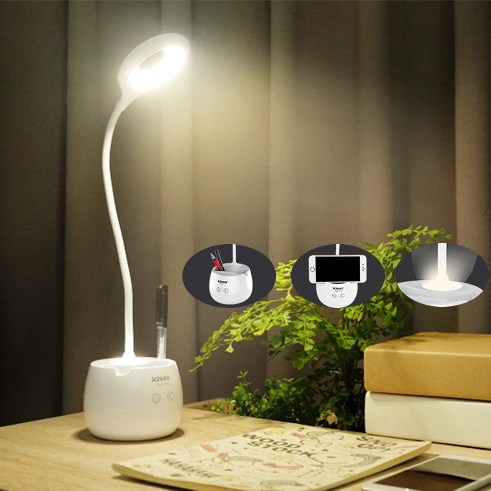 Touch Table Lamps Bedroom Elegant Us $17 14 Off Led Desk Lamp with Night Light Brush Pot Base touch Switch Dimmer Rechargeable Student Study Lights Table Lamps for Bedroom In Desk