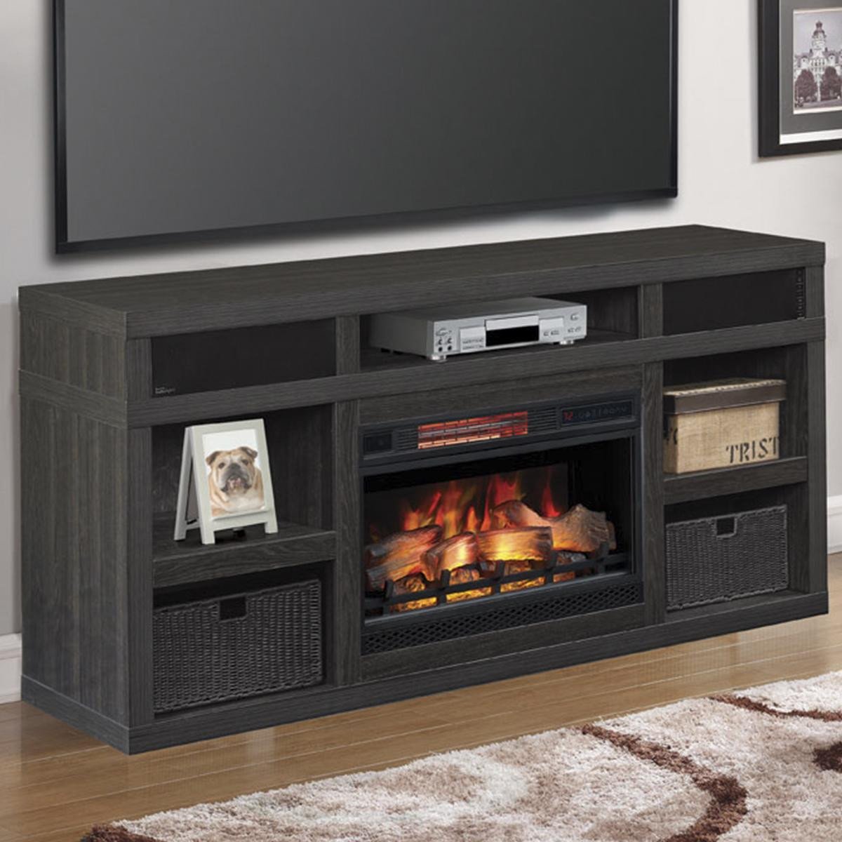 Tv Height In Bedroom Inspirational Fabio Flames Greatlin 64&quot; Tv Stand In Black Walnut