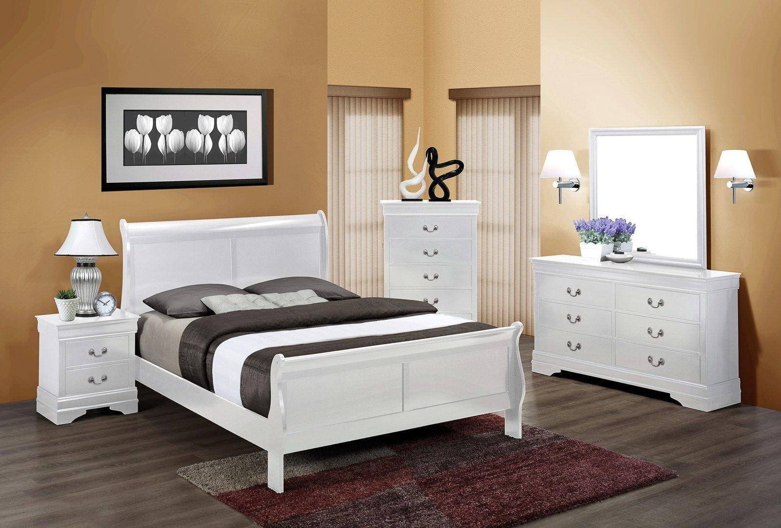 Twin Bedroom Set for Sale New Crown Mark B3600 Louis Philip Contemporary White Finish Twin