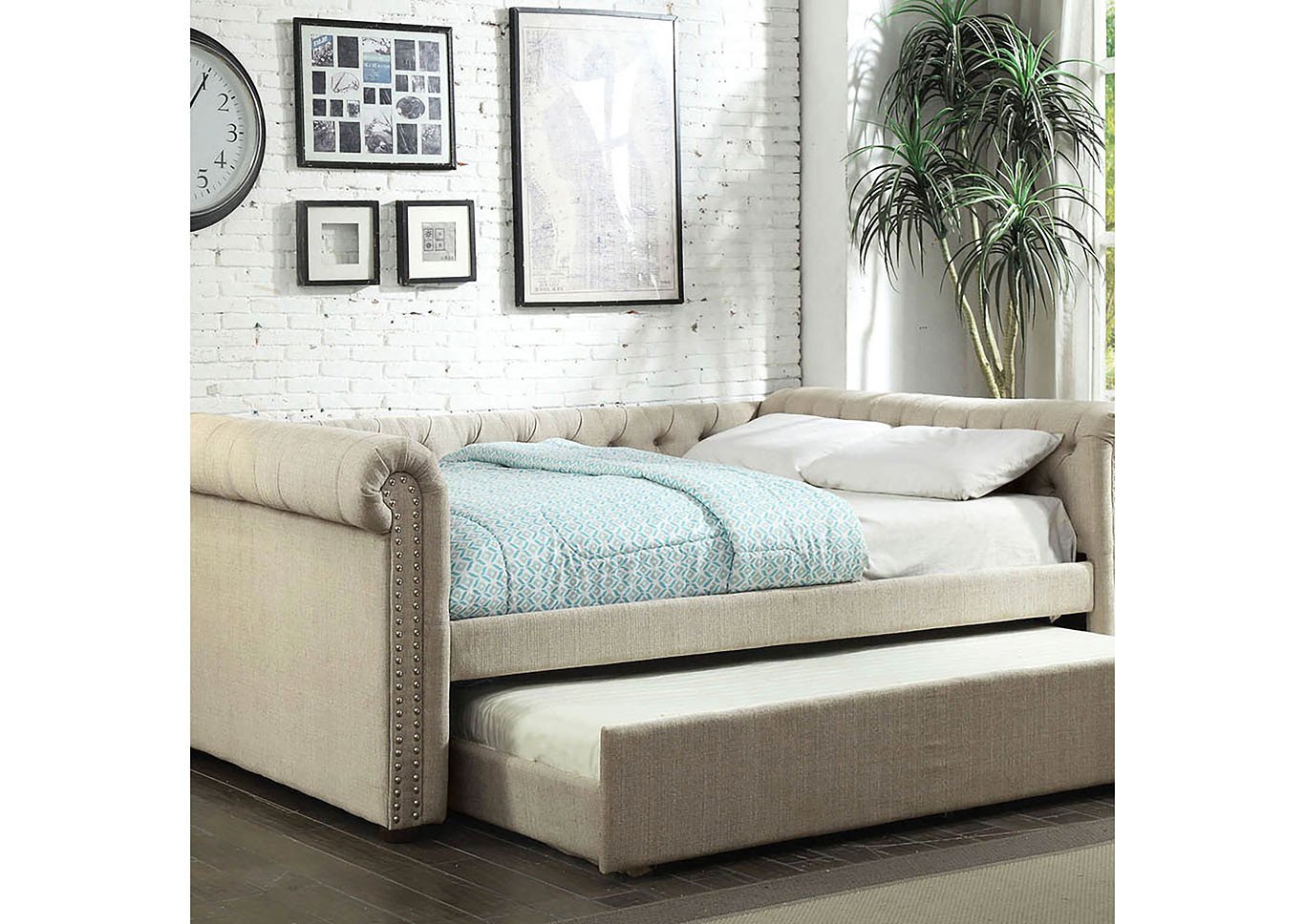 Twin Trundle Bedroom Set Unique Sans Midman Furniture Leanna Beige Queen Daybed W Trundle