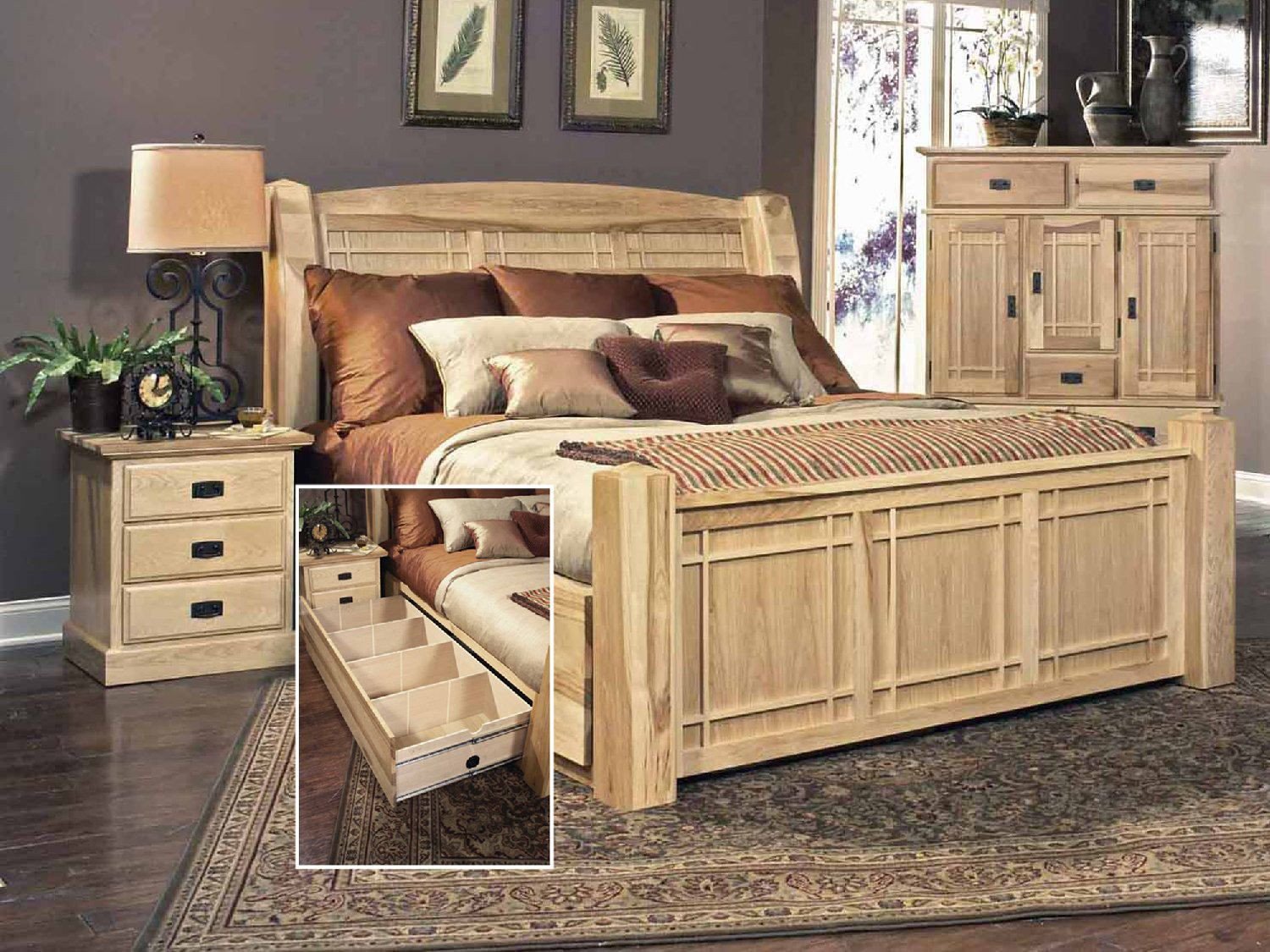 Used King Bedroom Set Elegant Hickory Highlands Storage Bed