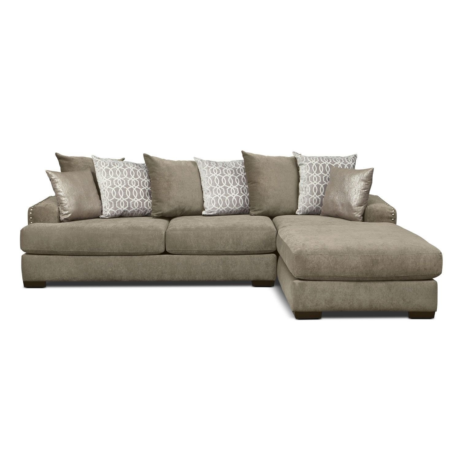 Value City Bedroom Furniture New $1000 Tempo 2 Pc Sectional with Right Facing Chaise