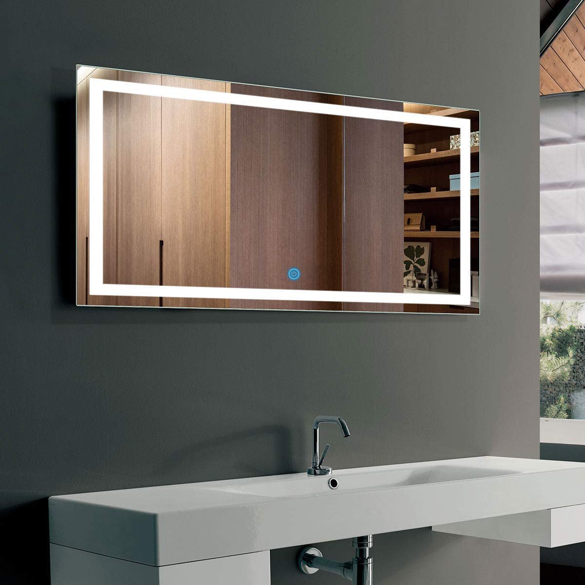 Vanity Mirror with Light for Bedroom Awesome 40 X 24 In Horizontal Led Bathroom Silvered Mirror with touch button Ck010 G