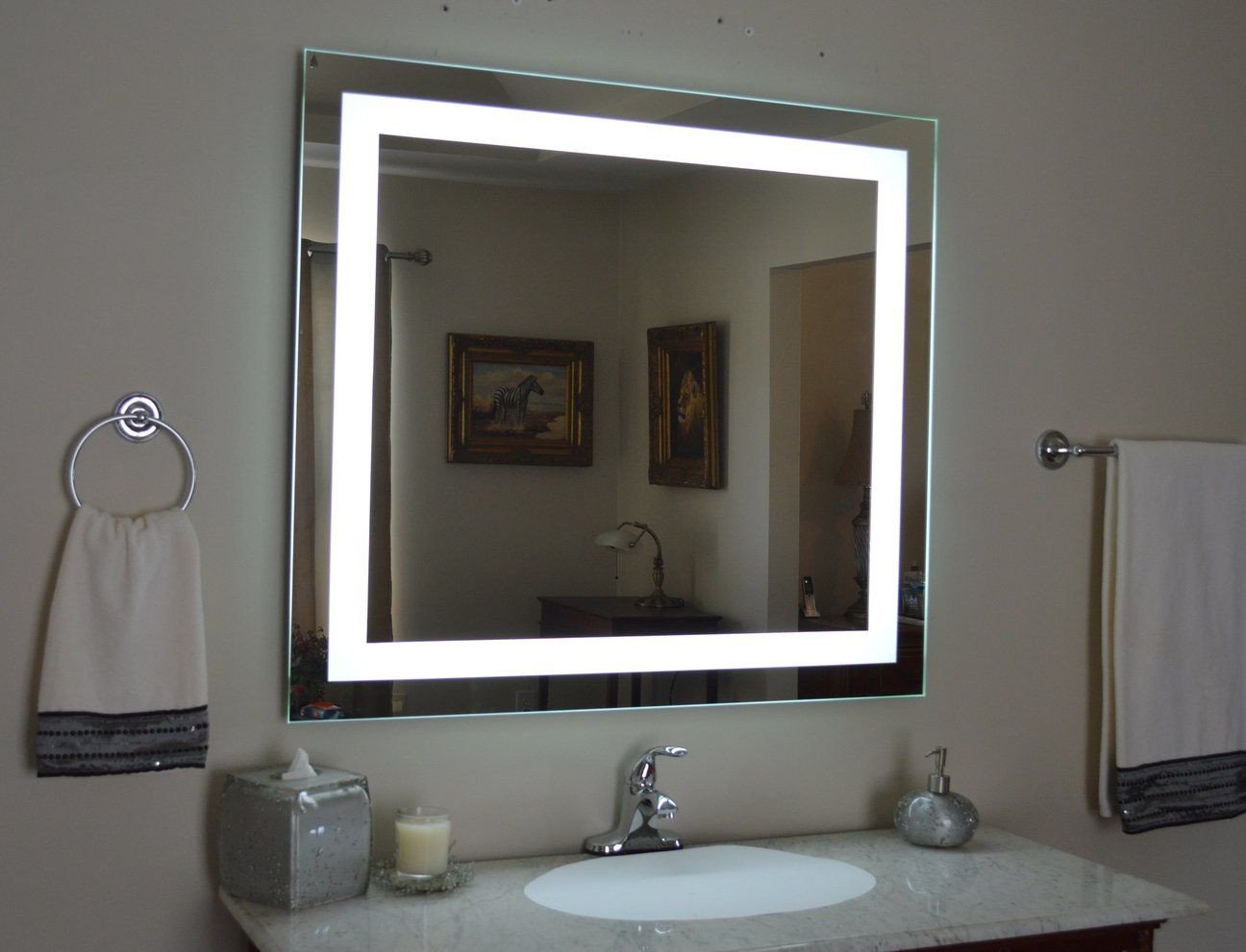 Vanity Mirror with Light for Bedroom Luxury Front Lighted Led Bathroom Vanity Mirror 44&quot; Wide X 36