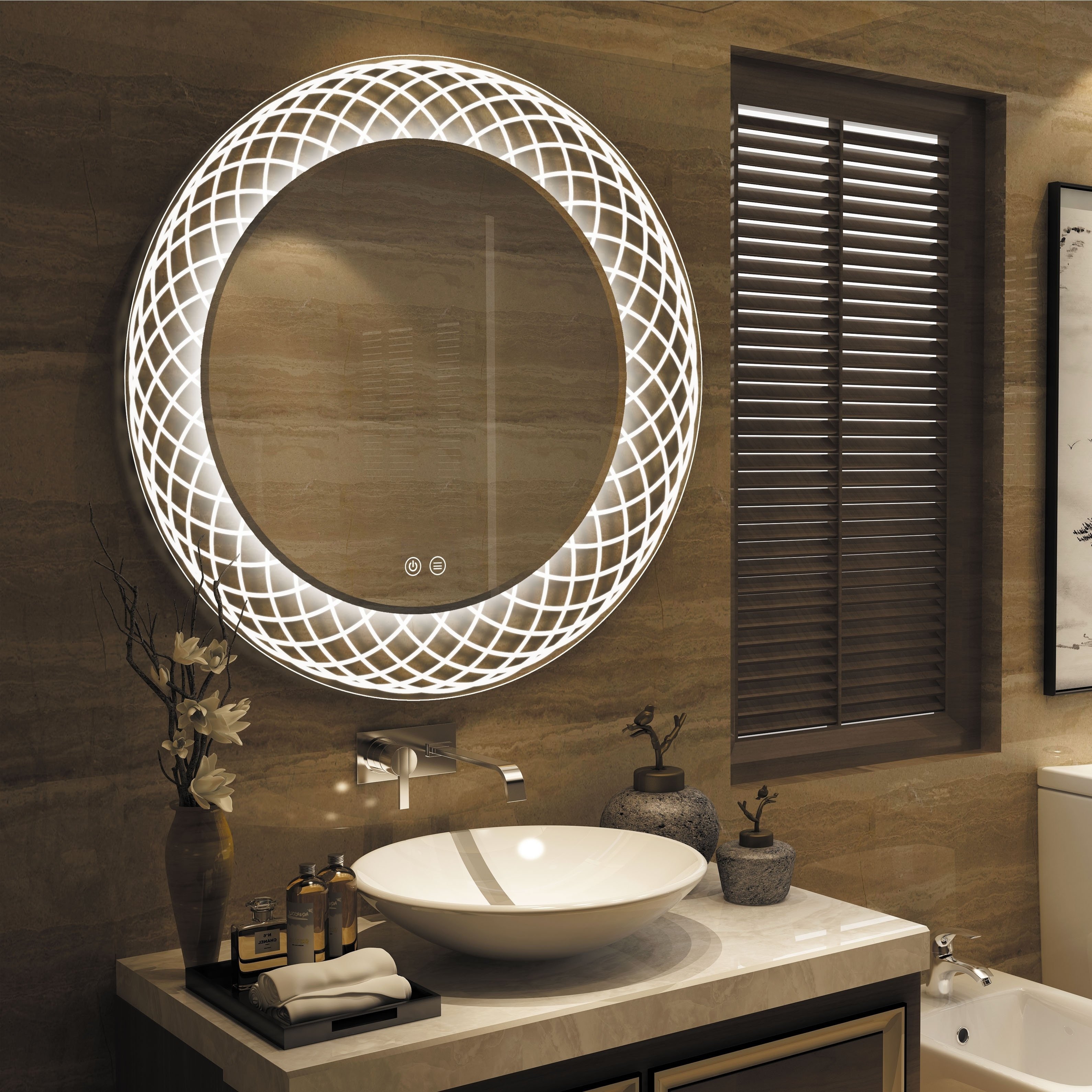 Vanity Mirror with Light for Bedroom Unique Frameless Wall Mounted Led Bathroom Mirror White