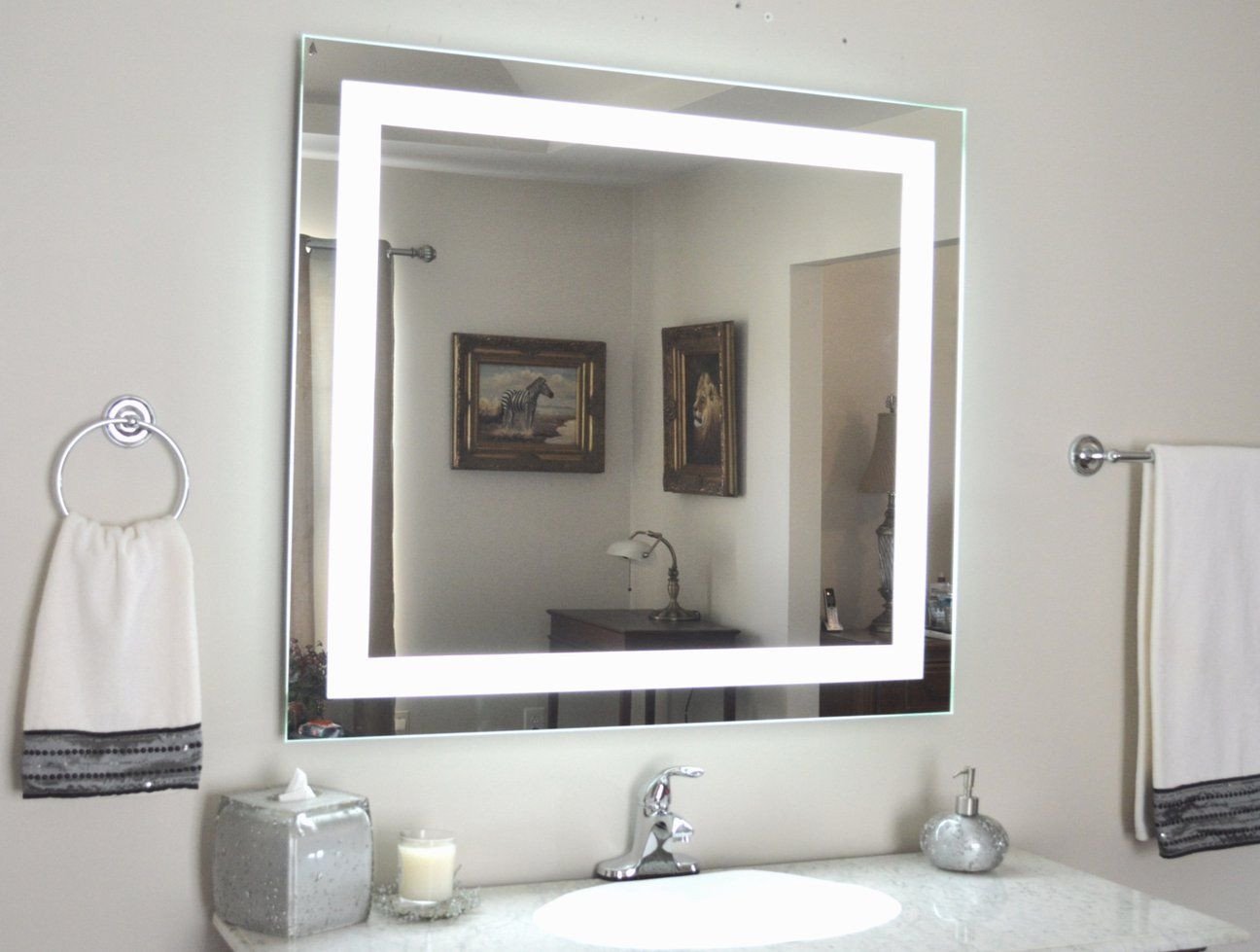 Vanity Mirror with Light for Bedroom Unique Front Lighted Led Bathroom Vanity Mirror 44&quot; Wide X 36