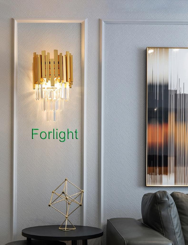 Wall Mounted Light for Bedroom Luxury 2019 Modern Crystal Wall Sconce Lamp Mirror Lighting Fixture Decorative Wall Mount Lights Led Wall Lighting for Bedside Porch Hallway From forlight