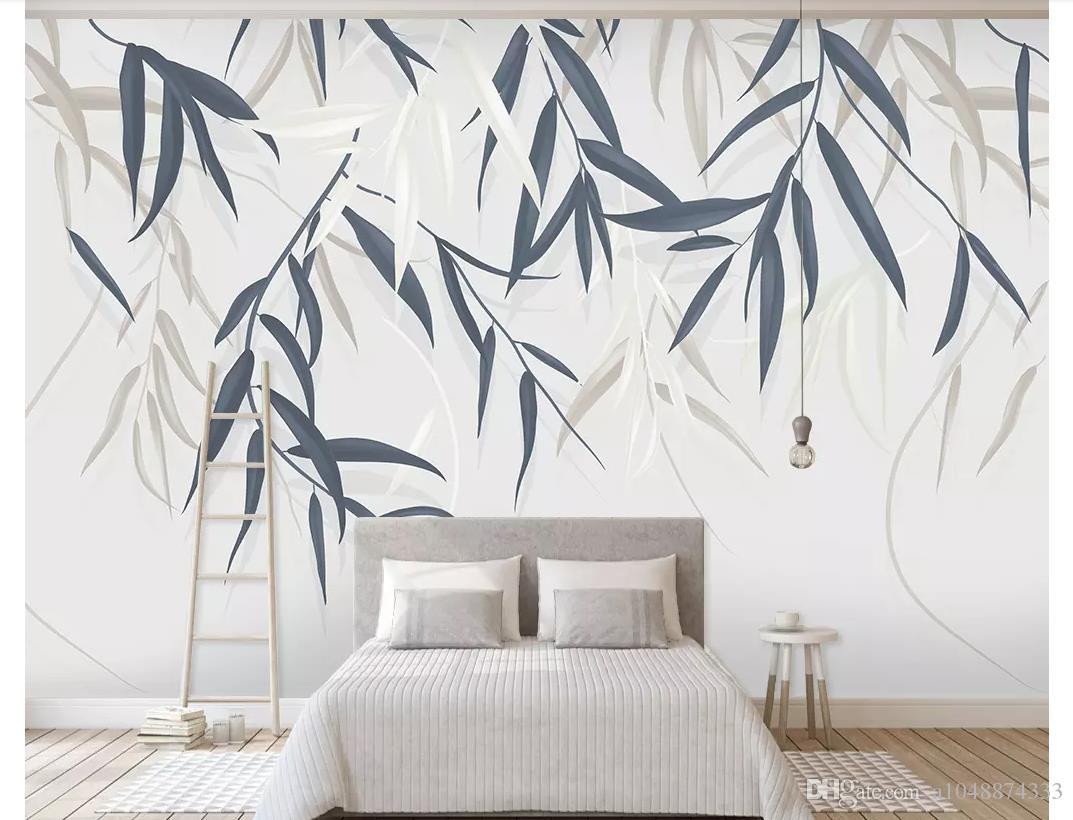 Wall Murals for Bedroom New 3d Wall Murals Wallpaper Custom Picture Mural Wall Paper Minimalistic Hand Drawn Vintage Leaf Plant Flower Tv Background Wall Home Decor Wallpaper Hd