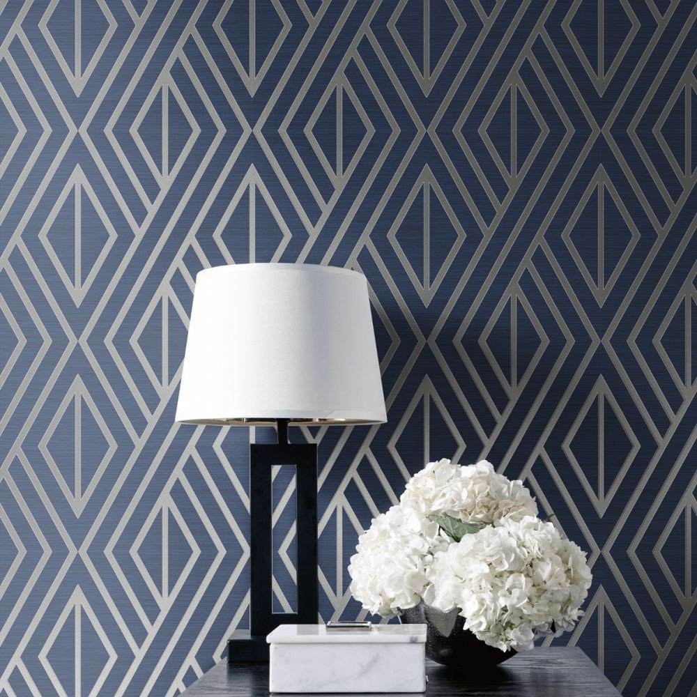 Wall Paper Design for Bedroom Beautiful Geometric Wallpaper Blue and Silver Pear Tree Uk In