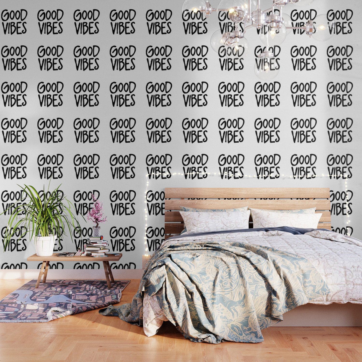 Wallpaper Accent Wall Bedroom Lovely Good Vibes Wallpaper