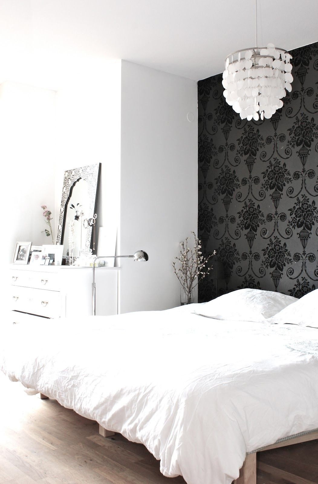 Wallpaper Accent Wall Bedroom Luxury My Scandinavian Home My Black and White Bedroom