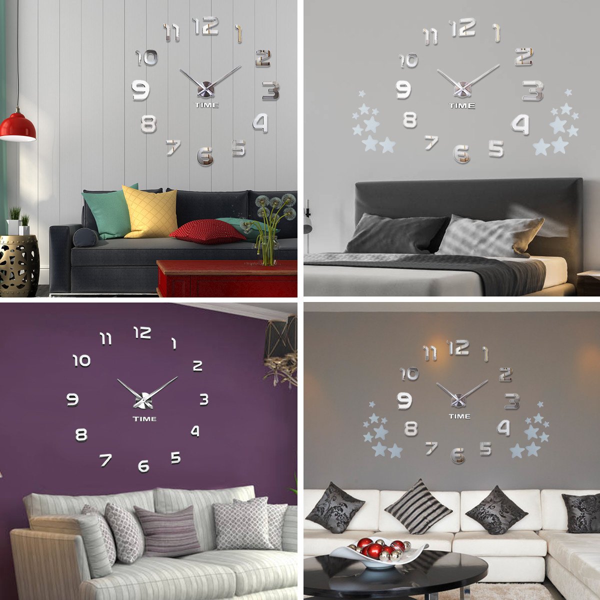 Wallpaper Borders for Bedroom Best Of Modern Mute Frameless Wall Clock with 3d Diy Stickers Home Decor Gift