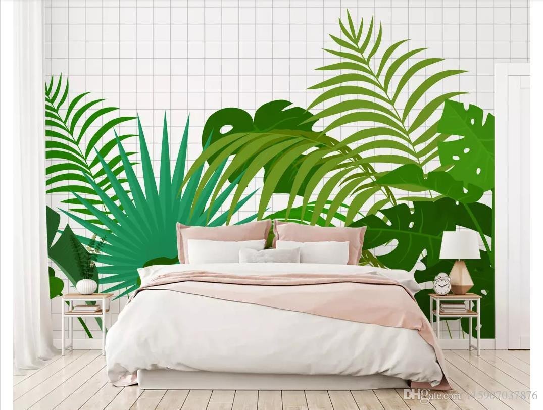 Wallpapers for Bedroom Wall Awesome Papel De Parede Custom 3d Silk Mural Wall Paper Modern Fresh Green Plant Bedroom sofa Background Wall Sticker S Wallpaper S Wallpapers