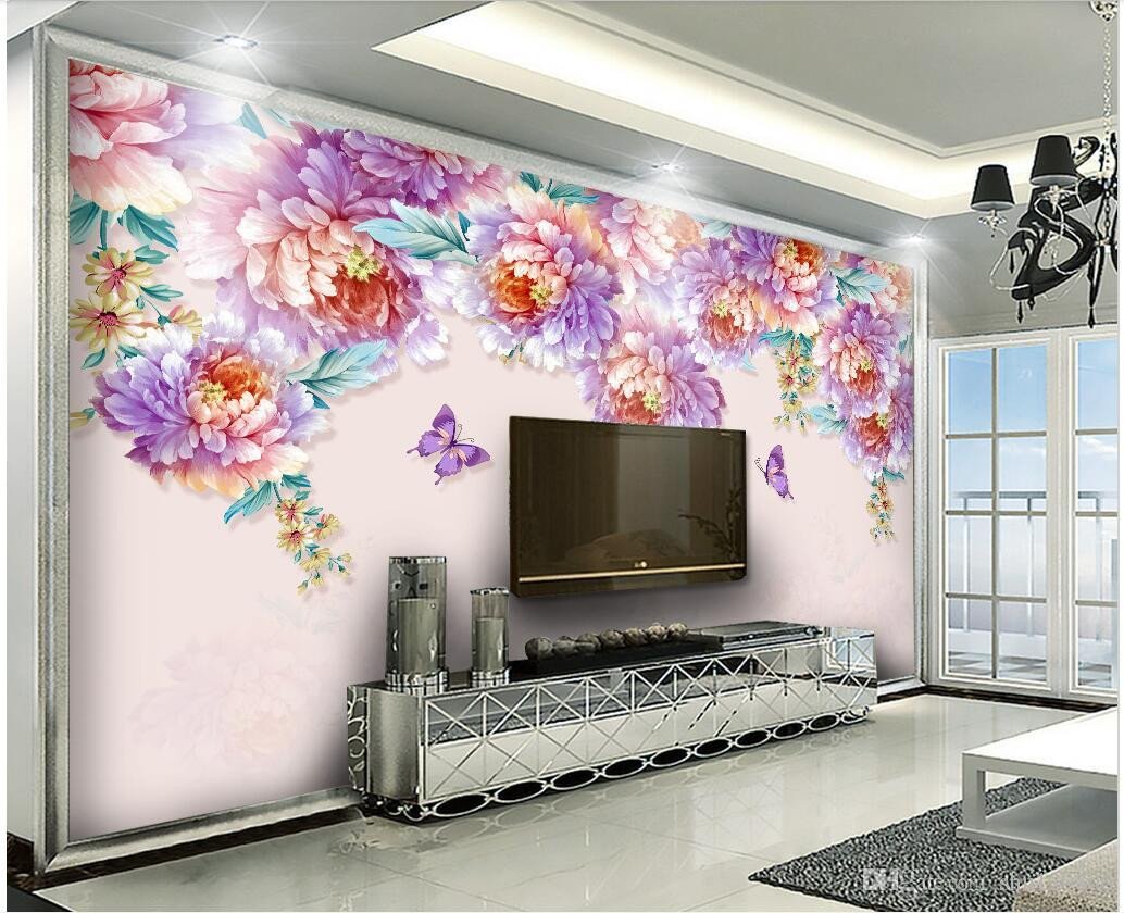 Wallpapers for Girls Bedroom Elegant 3d Room Wallpaper Cloth Custom Modern Minimalist Blossom Peony Flower Background Wall 3d Wall Murals Wallpaper for Walls 3 D Free Widescreen