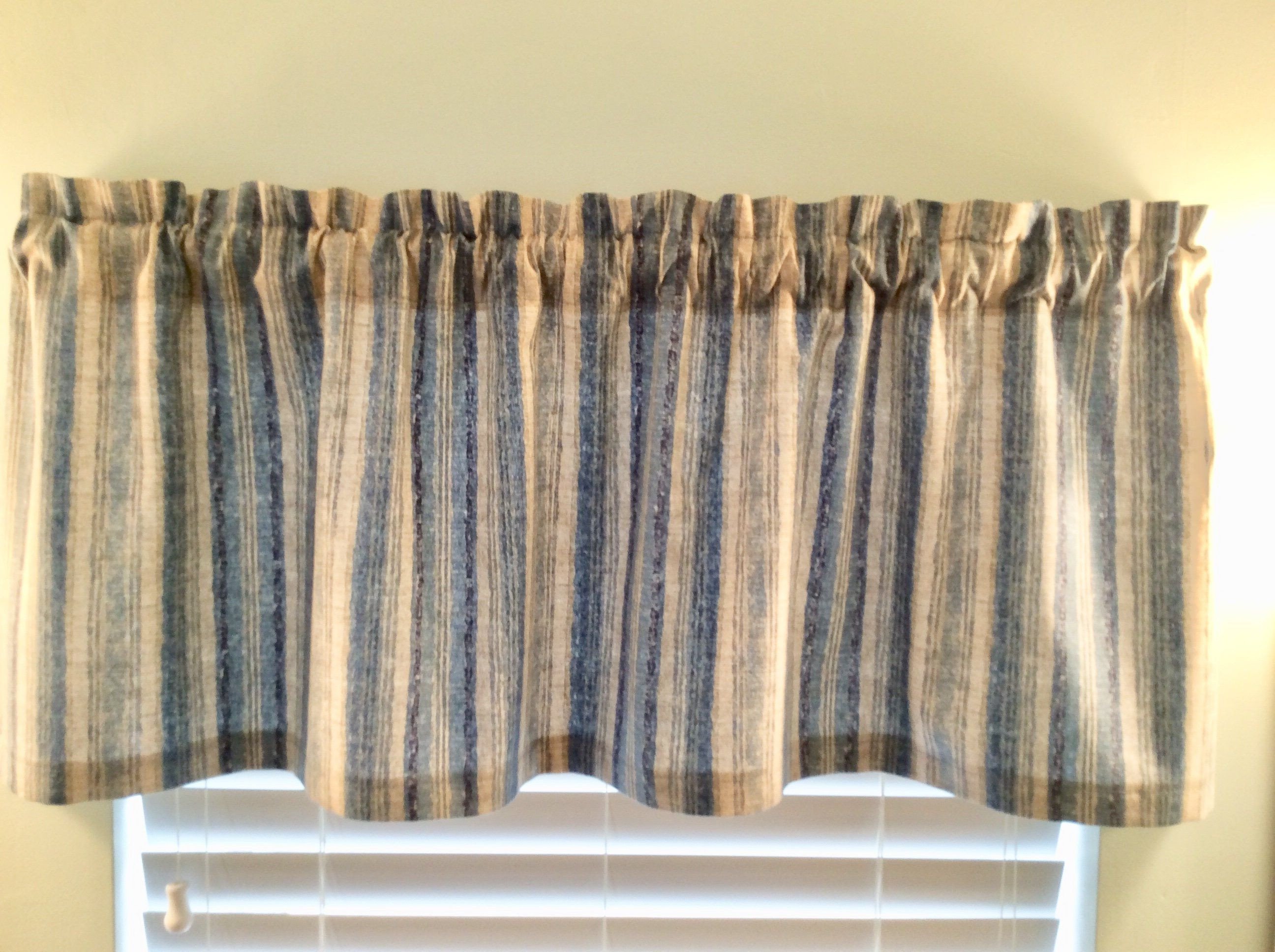 Western Curtains for Bedroom Elegant Blue and Gray Stripe Window Valance