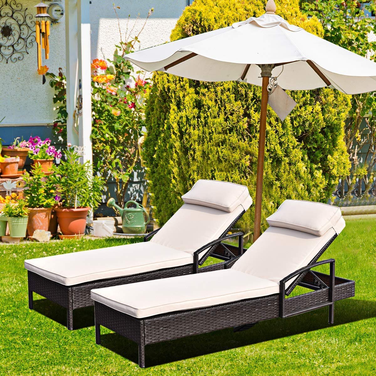 White Wicker Bedroom Furniture Beautiful Patiojoy Patio Reclining Chaise Lounge Outdoor Beach Pool Yard Porch Wicker Rattan Chaise Adjustable Backrest Lounger Chair Beige