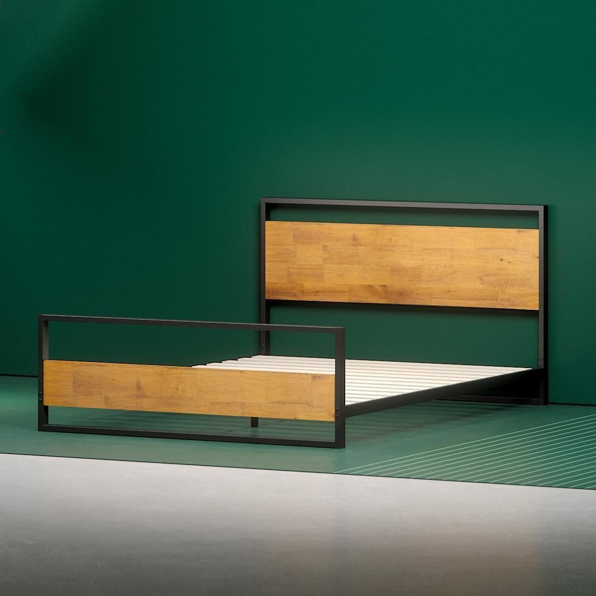 Wood and Metal Bedroom Best Of Suzanne Metal and Wood Platform Bed Frame with Footboard