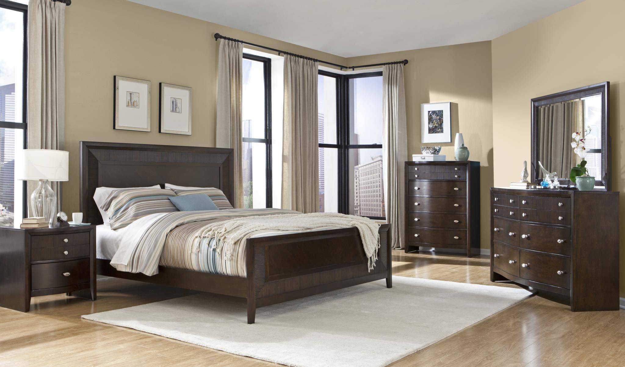 Wooden Bedroom Furniture Set Elegant Myco Furniture Em3111k Empire Espresso Finish Ribbed Wood