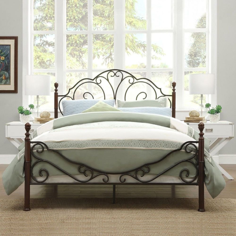 Wrought Iron Bedroom Set Inspirational Antique Metal Bed Frame Bronze Iron Scroll Full Queen King