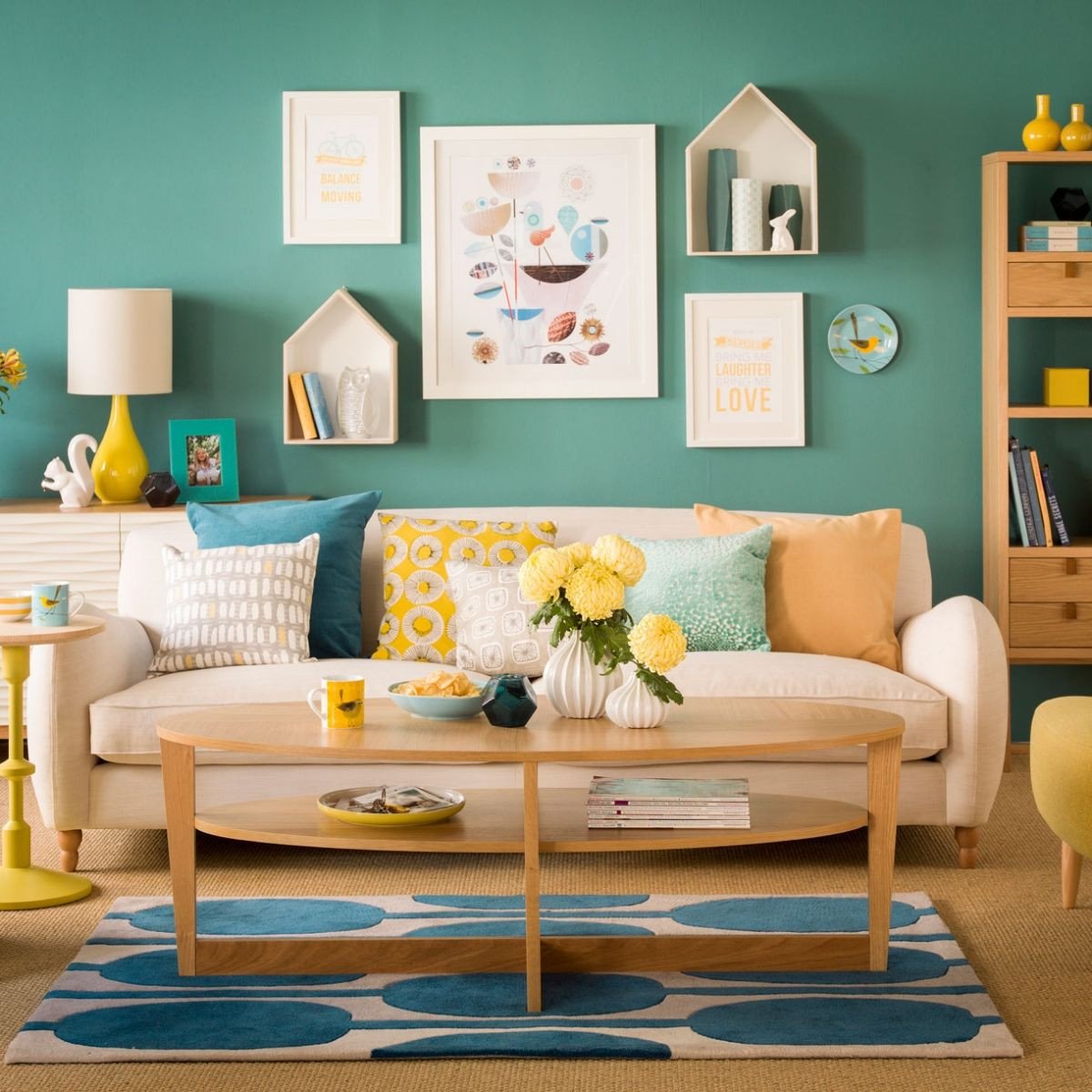 Yellow and Turquoise Bedroom Fresh Related Image