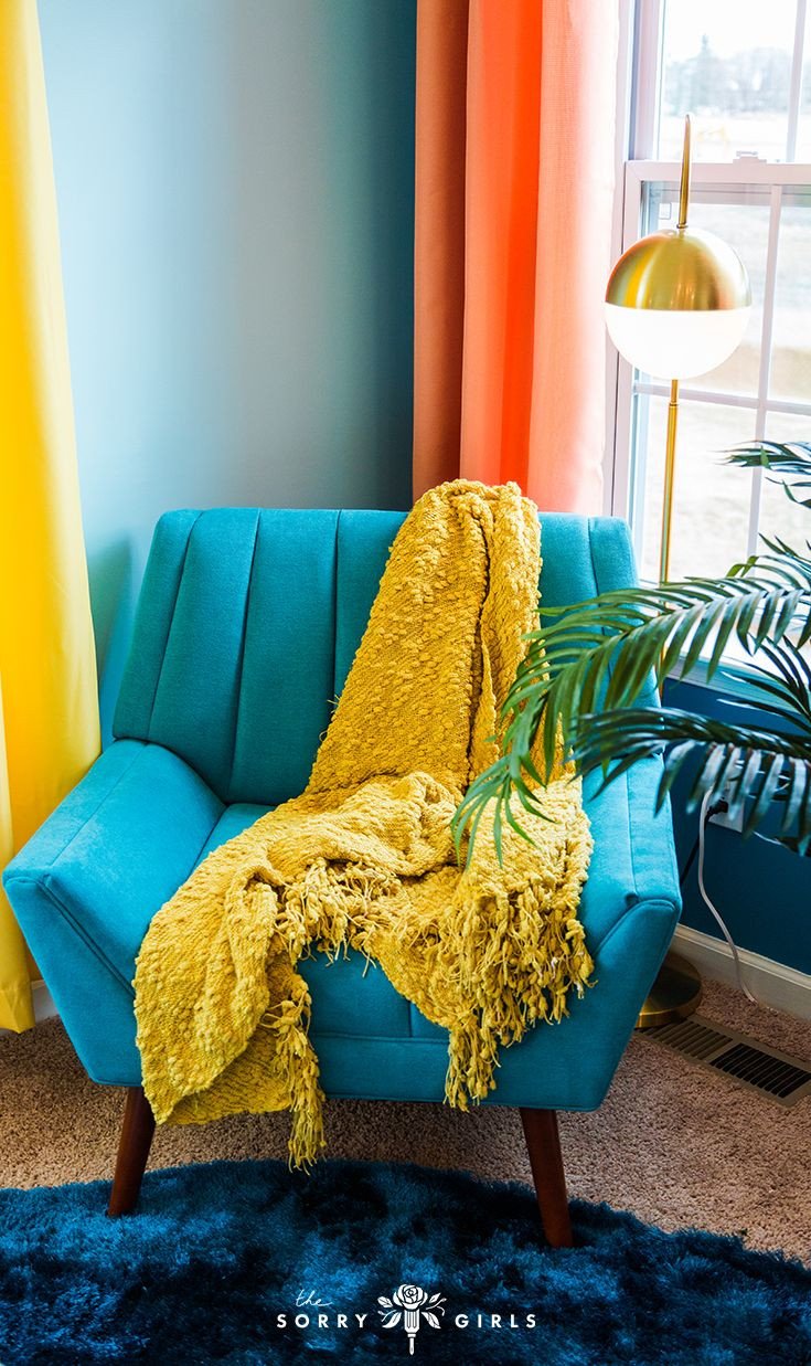 Yellow and Turquoise Bedroom Unique Beachy 70s Room Makeover with Niki Demar